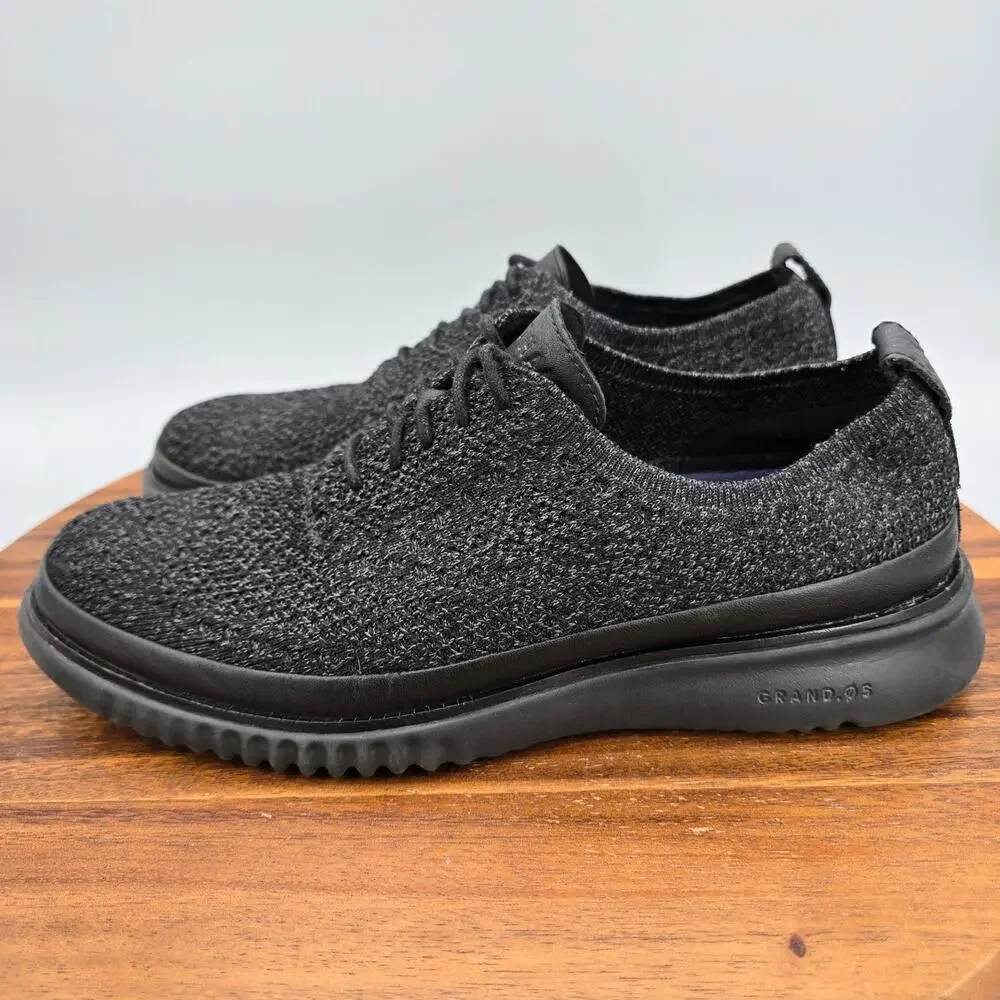 Cole Haan 2.Zerogrand Oxfords Mens 7.5 M Black Gray Stitchlite Knit Casual Shoes
